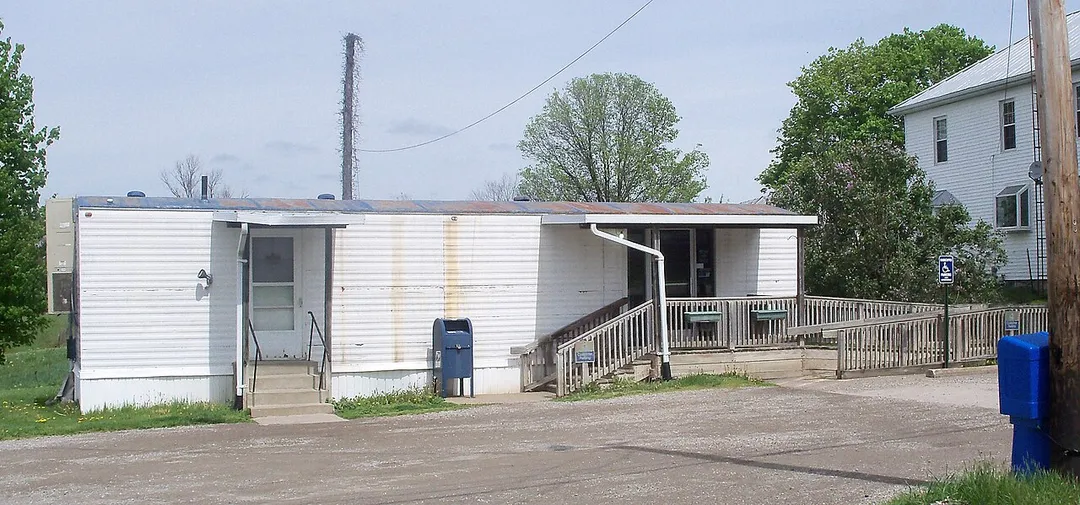 This single wide trailer is the post office in Mechanicstown, Ohio