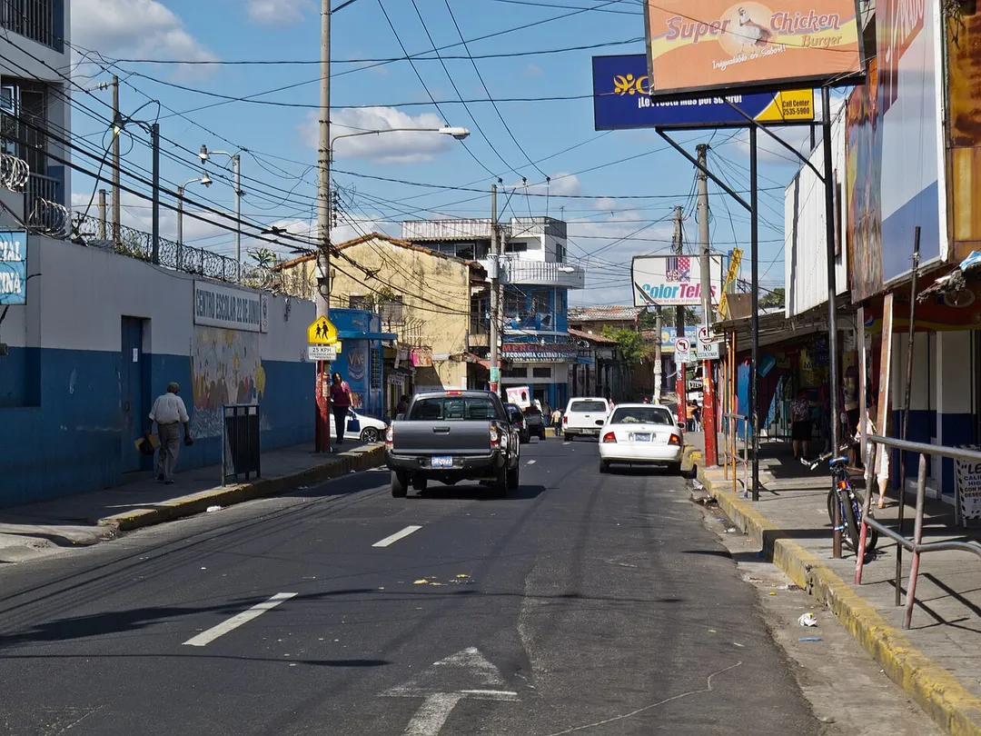 Street scene of Mexicanos, El Salvador