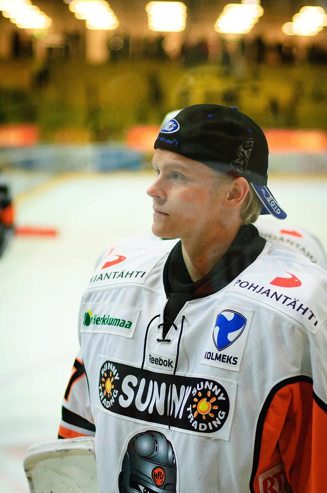 Finnish ice hockey goaltender Juha Metsola of HPK Hämeenlinna in a game against SaiPa Lappeenranta in the Finnish SM-liiga.