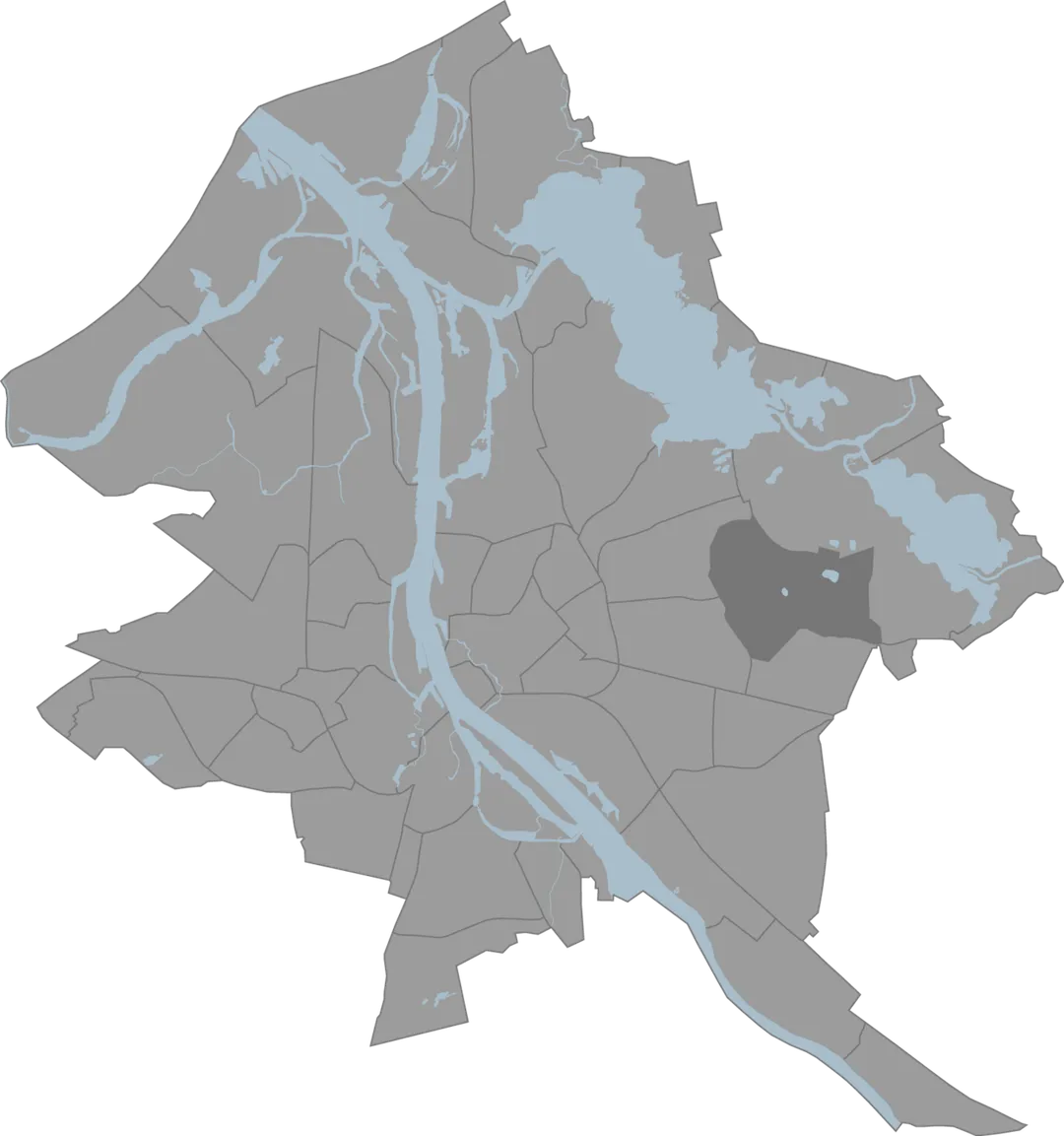 A map of Riga, Latvia with the eponymous commune highlighted