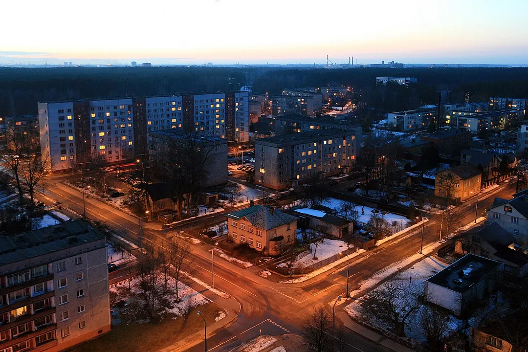 Skyline of the Mežciems neighbourhood Riga, Latvia. 2009