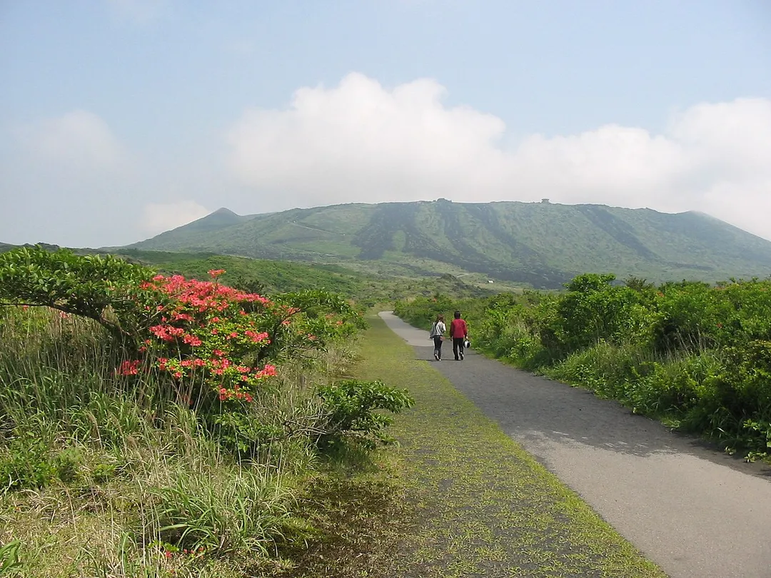 Volcanic peak of Mount Mt. Mihara on Izu Oshima, Izu Islands, Japan.