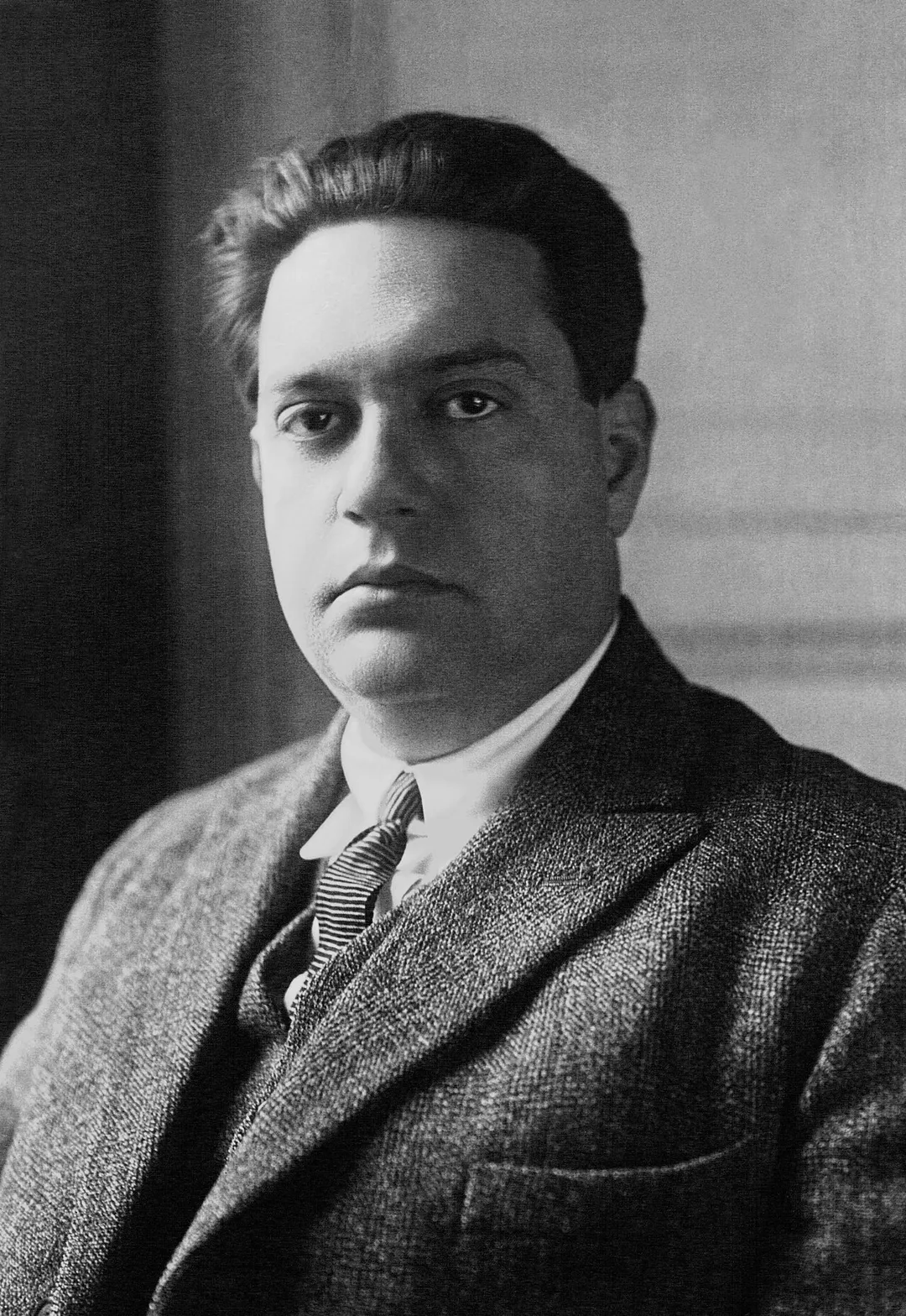 Darius Milhaud (1892-1974), French composer. Picture taken in 1923: glass negative, restored and cropped print.