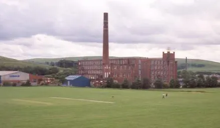 Butterworth Hall Mill : 1996 : in Milnrow, Greater Manchester, England.

Milnrow's last cotton mill. Demolition had already begun at the time of this photo. A housing estate has since been built on the site.