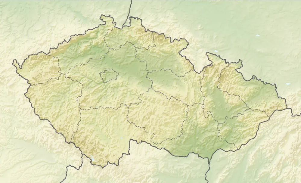 Relief map of the Czech Republic