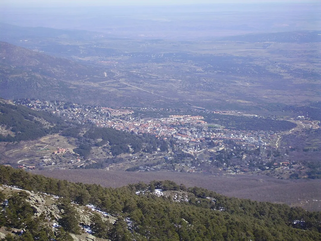 View of Miraflores de la Sierra, Madrid; from La Najarra.