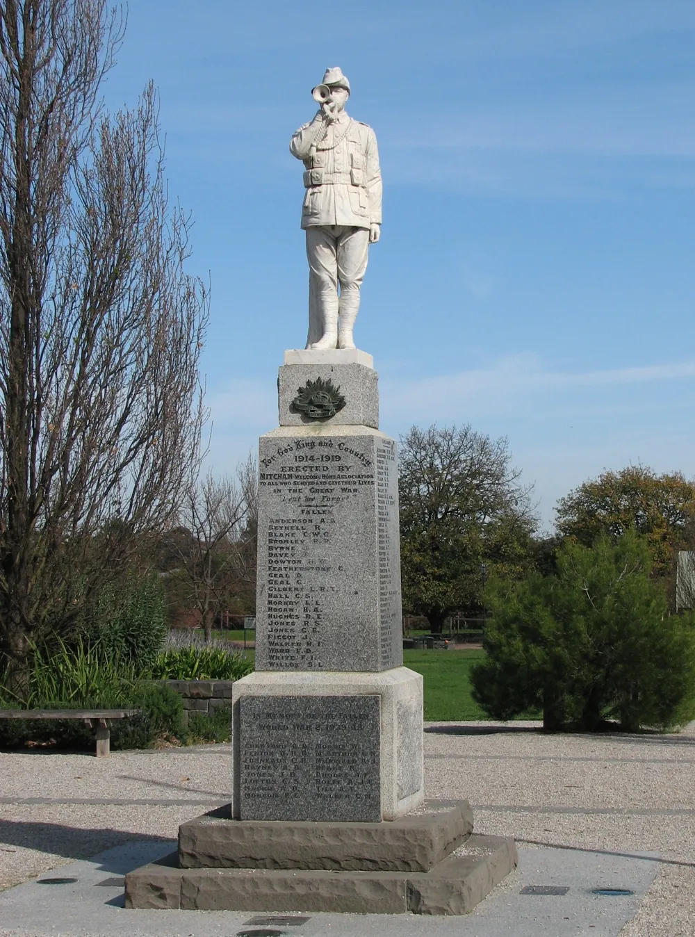 War memorial, Halliday Park, Micham, Victoria, Australia