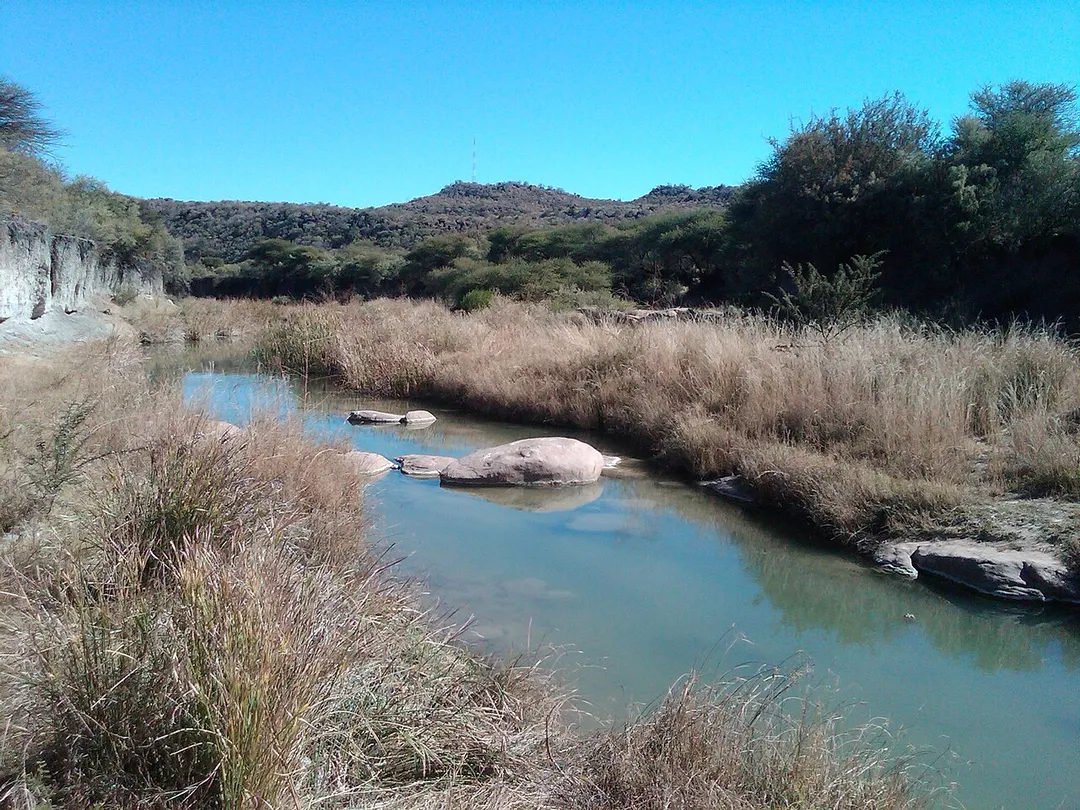 This is Mokgopeetsane River in Molepolole, Botswana