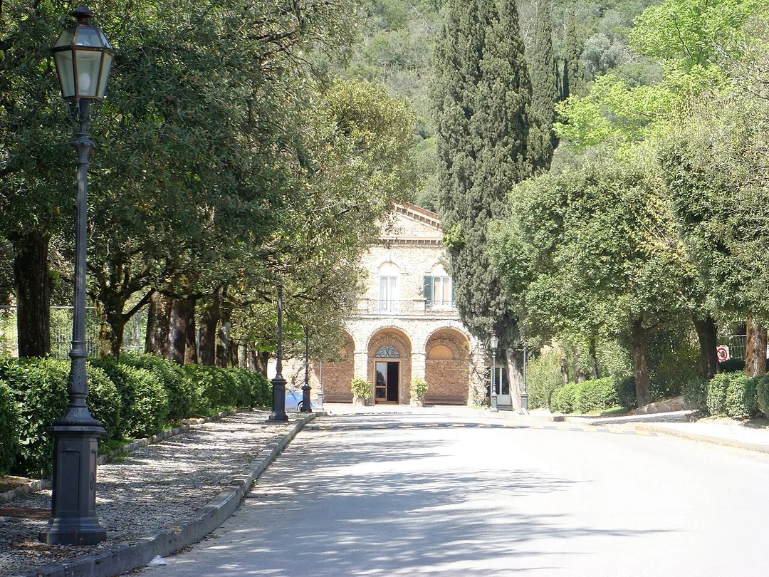 L'ingresso delle terme Grotta Giusti a Monsummano Terme (Provincia di Pistoia, Italia)