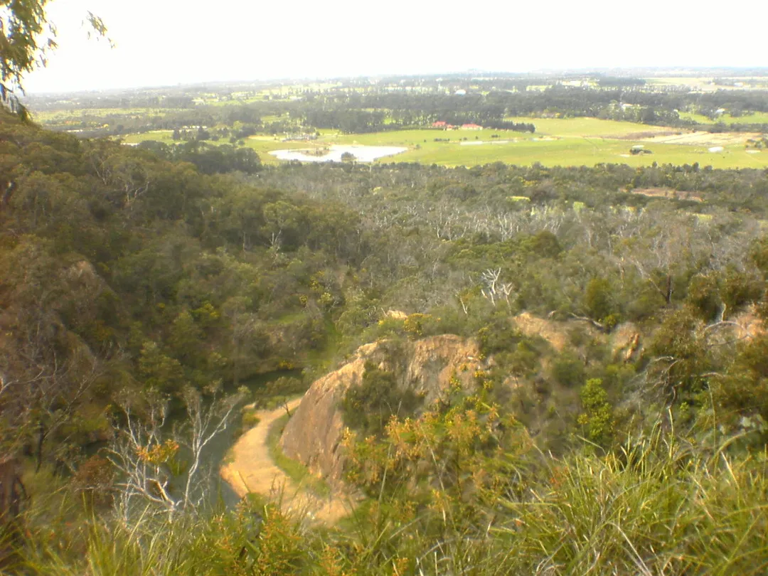 View below into Moorooduc quarry and out across Moorooduc area