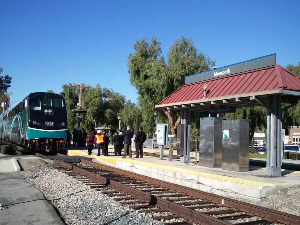 A Metrolink train at Moorpark.
