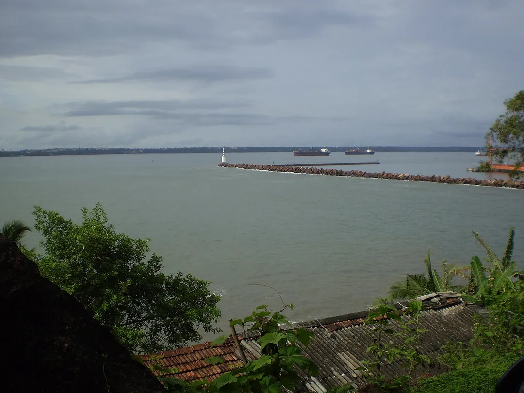 This is a view of the Breakwater at Mormugao Port, Vasco da gama, Goa.