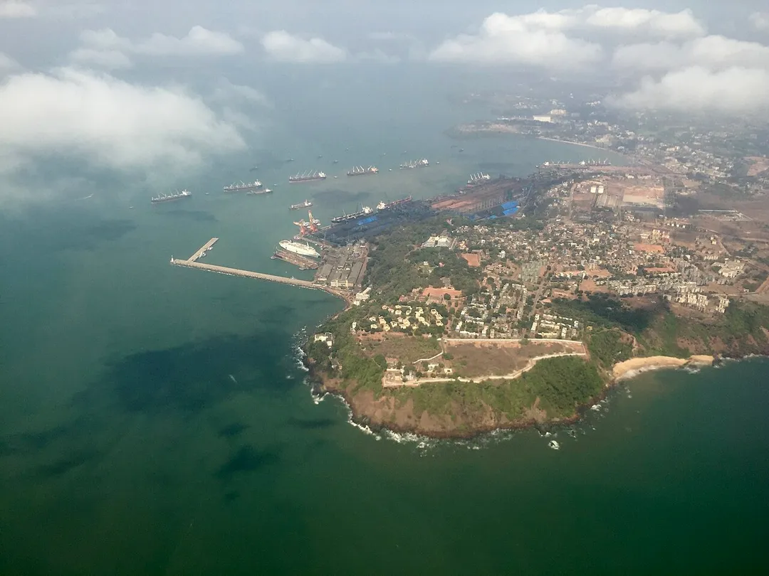Aerial View of Mormugao Port in Goa, India