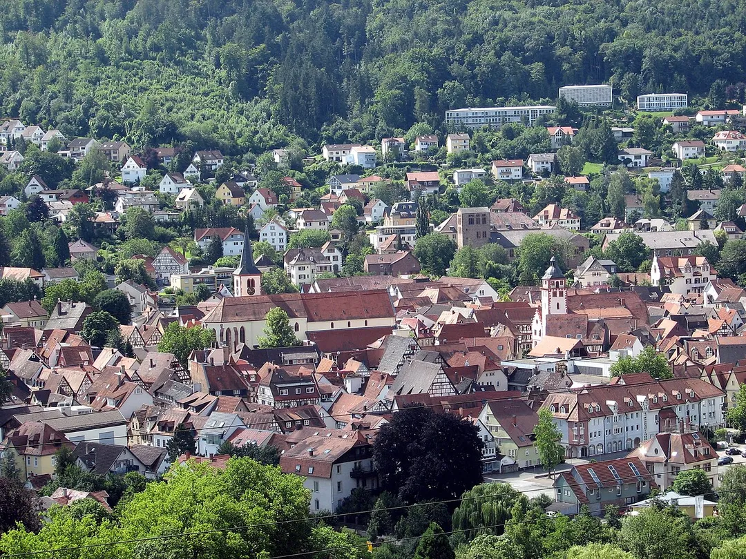 Modern Merian view of Mosbach