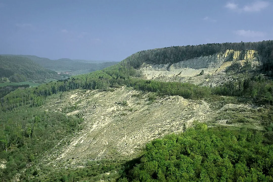 Landslide, a typical geological event in the jurassic limestone of the Swabian Alb, Germany