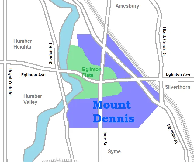 map of w:Mount Dennis