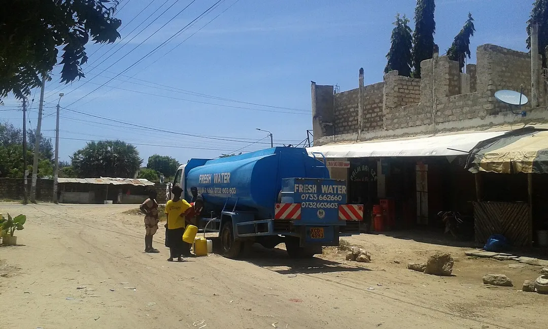 Fresh water tank vehicle in Mtwapa, Mombasa, Kenya