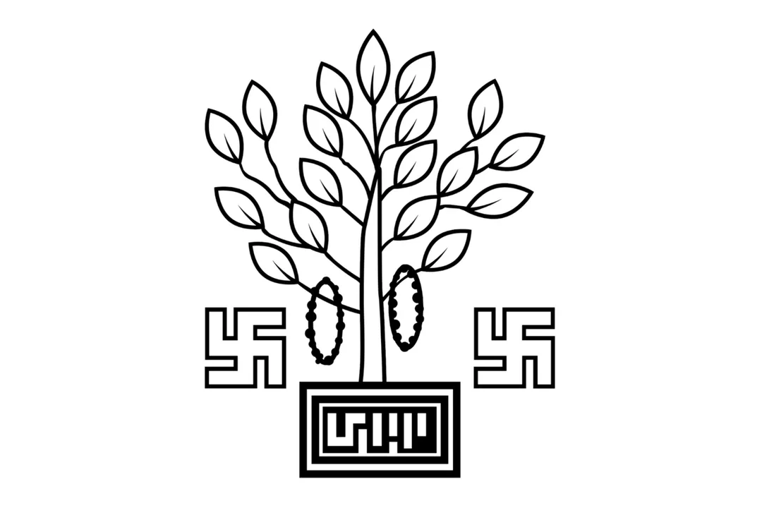 Emblem of the Government of Bihar on a white banner