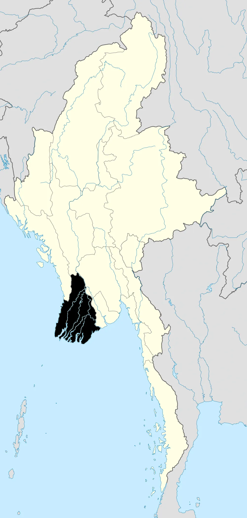 Map showing Ayeyarwady in Burma
