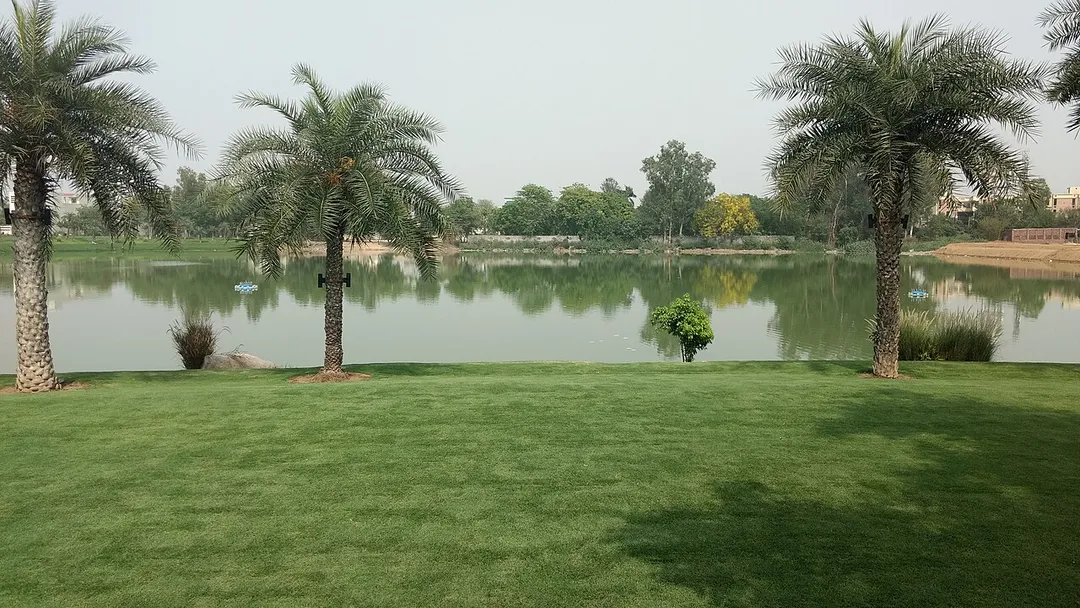 Nice park with inland pond