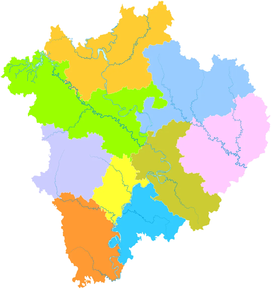 administrative divisions of Nanchong City, Sichuan, China