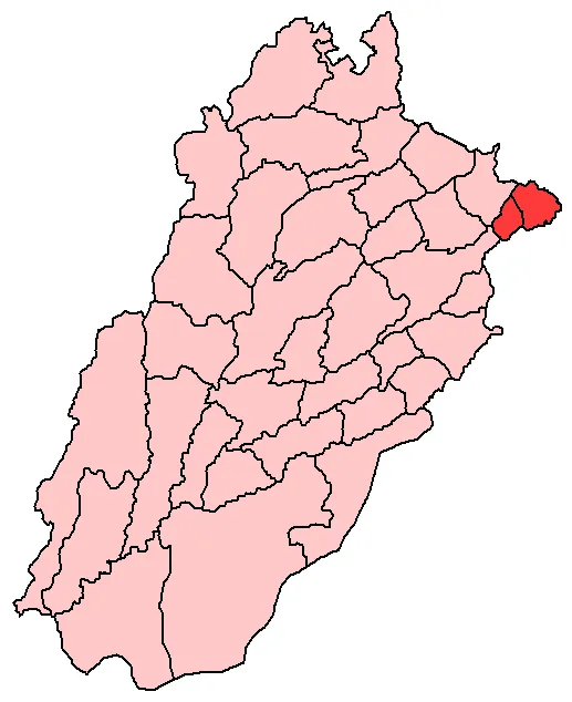 Map of Punjab Pakistan with Narowal District highlighted.