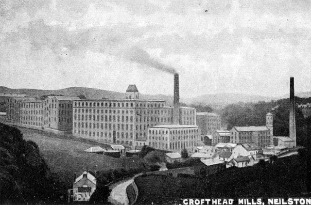 A photograph of Crofthead Mills at Neilston, in (East) Renfrewshire, Scotland, United Kingdom.