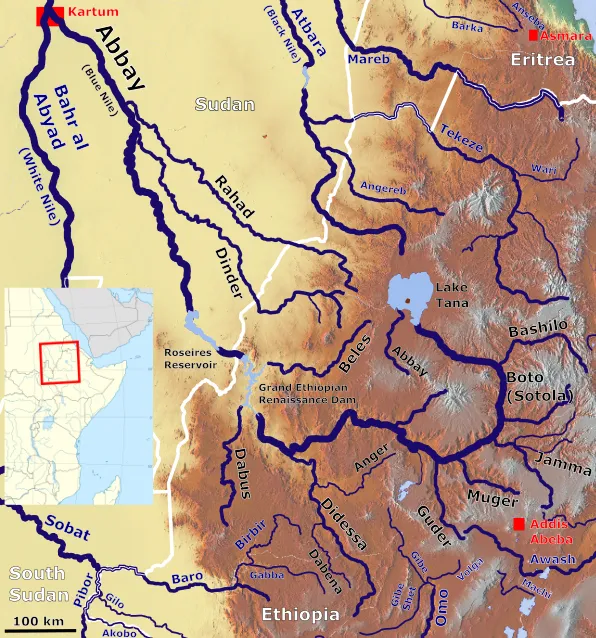 The Blue Nile Basin_OSM, Based up on US Army map ND36-37, NC36-37