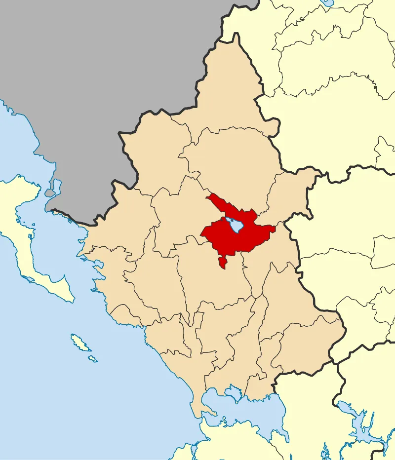 Locator map for Ioannina municipality in Greek region Epirus (2011)