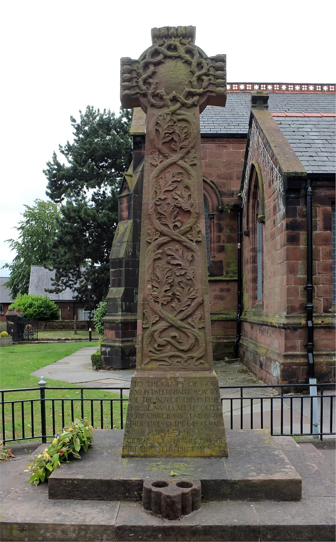 Front view, at the northeast corner of the churchyard of St Mary &amp; St Helen; Grade II listed.