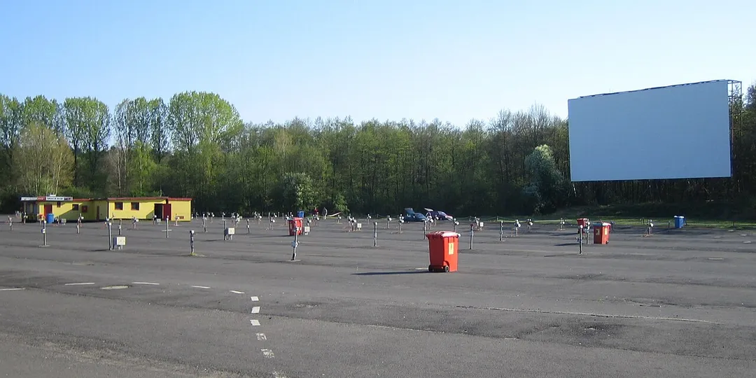 Drive-in theater in Neu-Isenburg, Germany. Opened in 1960, it was the first drive-in theater in Central Europe.