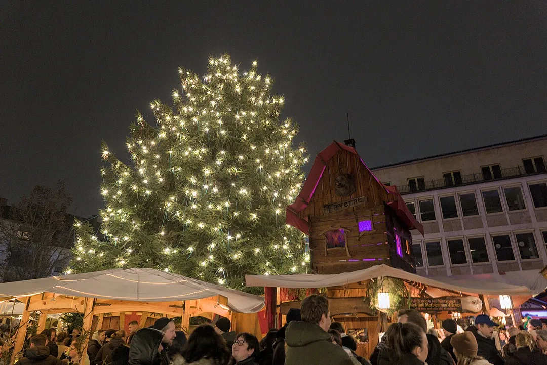 Medieval themed christmas market in Neu-Ulm