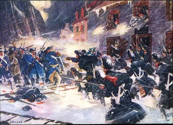 Arnold's column is shattered in fierce street fighting during the Battle of Quebec.