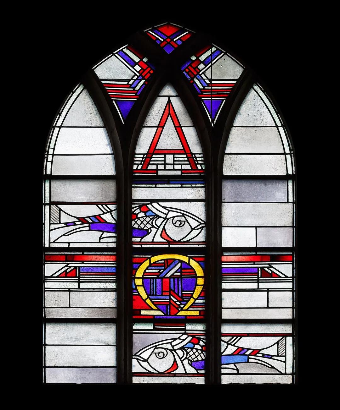 Neuss, Germany: Stained glass windows of Johan Thorn Prikker in Heilige Dreikönige, Neuss.