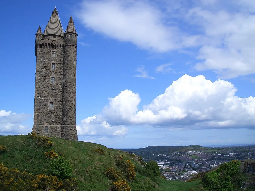 View of Newtownards and Scrabo Tower in County Down, Northern Ireland (Taken with Casio Exilim EXS100 on Sunday 20th May 2007 at 13:00)