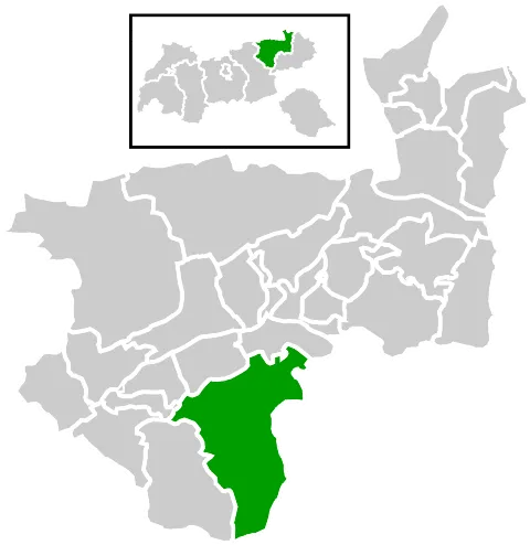 Lage der Gemeinde innerhalb des Bezirks Kufstein