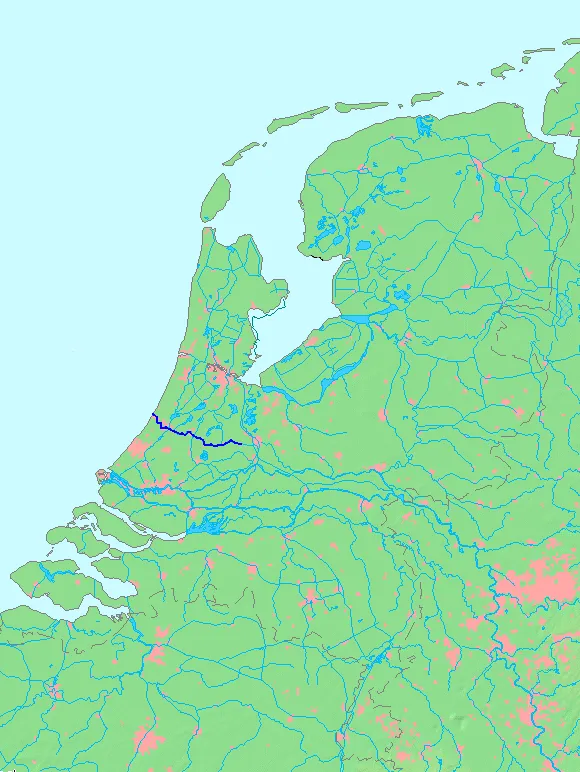 Location of a waterway (river/canal) in the Netherlends