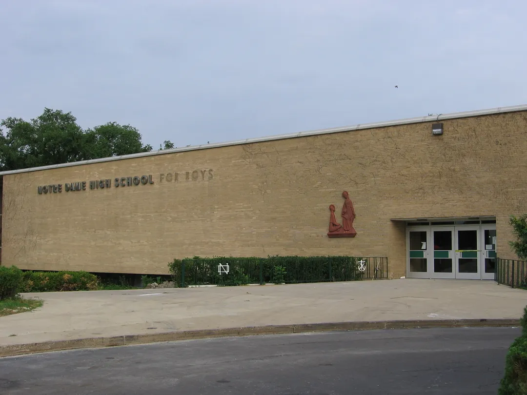 This is a photograph of Notre Dame High School for Boys, a private secondary school in Niles, Illinois.