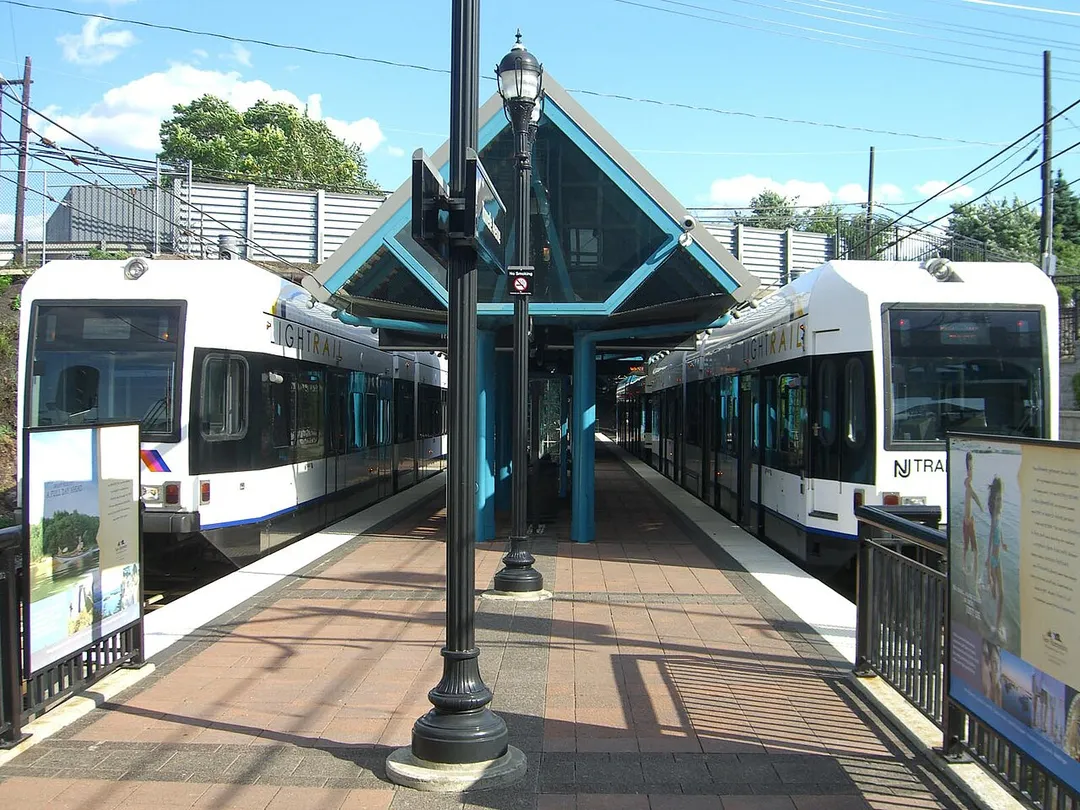 The Tonnelle Ave station of the Hudson-Bergen Light Rail line in  North Bergen, New Jersey.