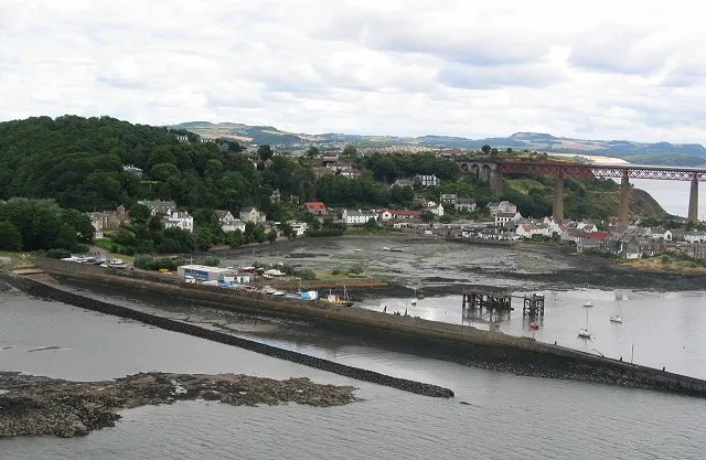 North Queensferry from the Forth Road Bridge.
