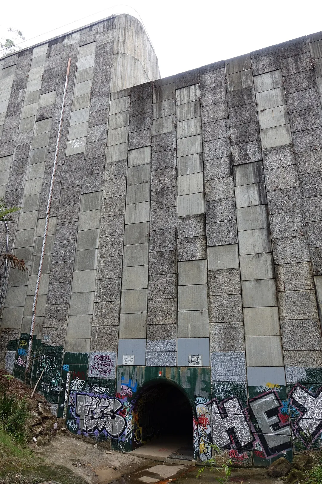 The North Rocks Dam Wall, about 30m in height. Not officially a dam, but a retarding basin wall.