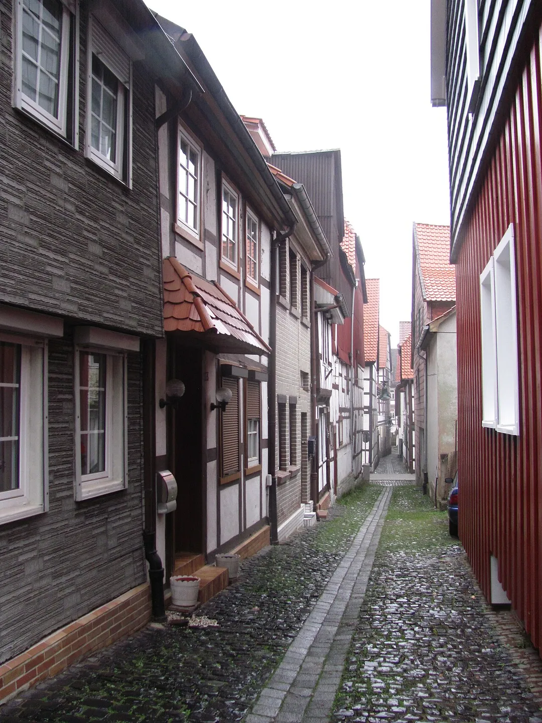 "Wassergasse" Lane in Northeim, Lower Saxony, Germany