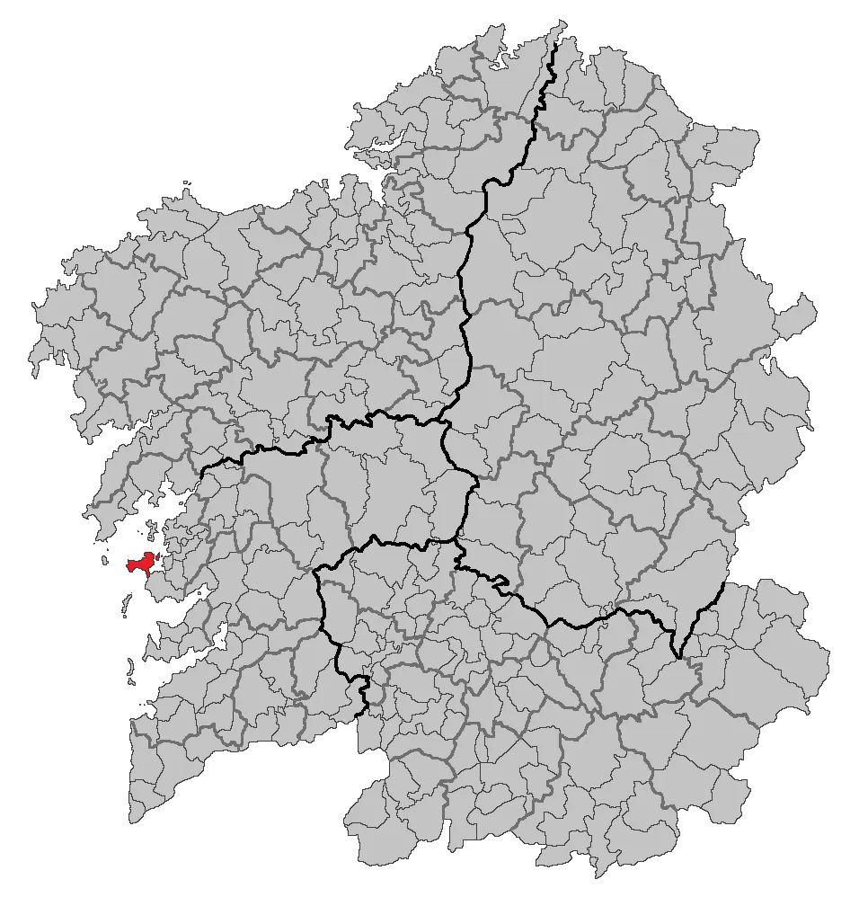 Mapa coa localización do concello de O Grove.