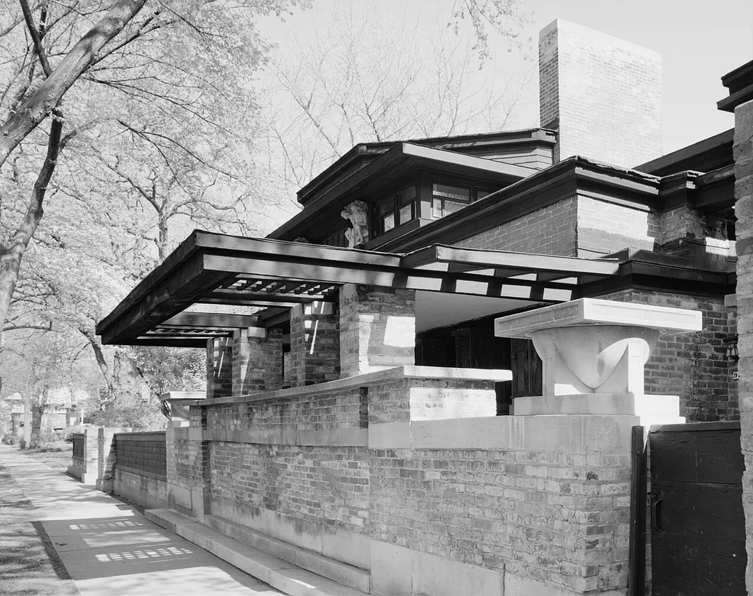 Frank Lloyd Wright home in Oak Park, Illinois.
Entrance to studio, looking southeast.