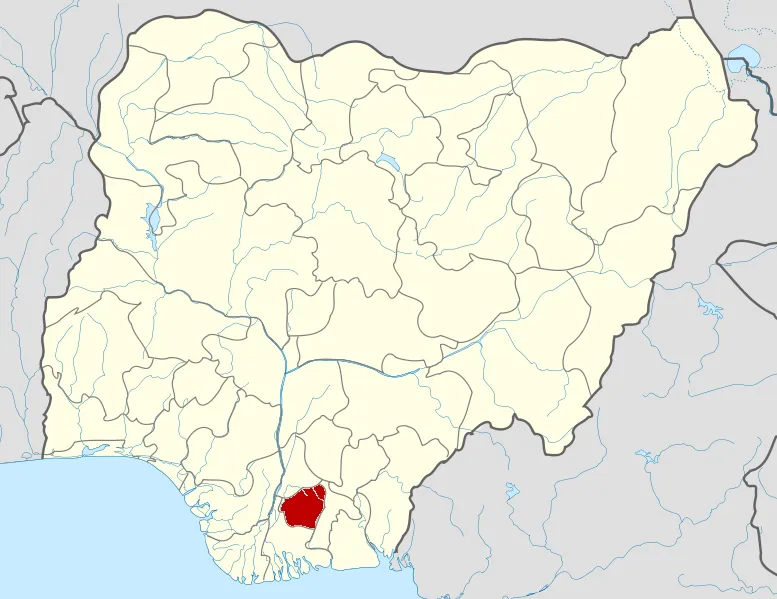 Map locator of Nigeria.