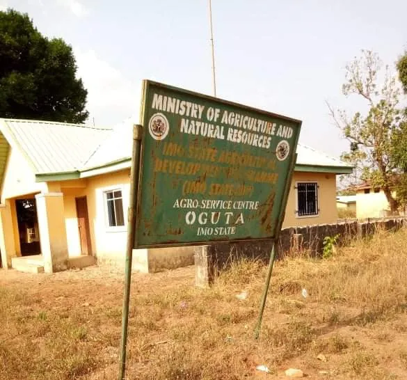 The signage of Ministry of Agriculture and Natural Resources, Oguta