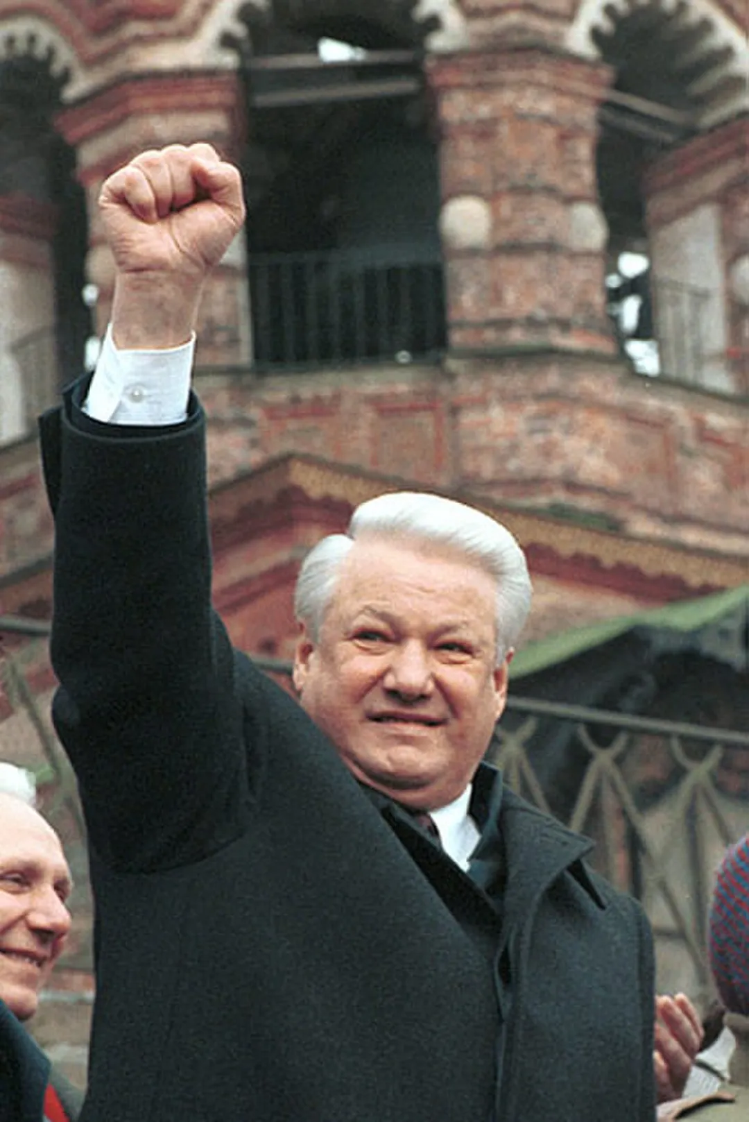 VASILEVSKII SPUSK, MOSCOW. March 1993. Boris Yeltsin speaking at a meeting of his supporters.