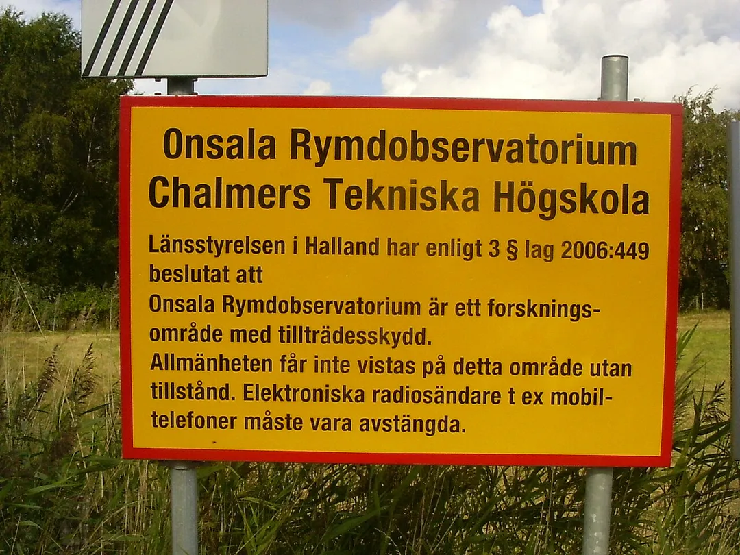 Onsala, verbodsbord van de radiosterrewacht