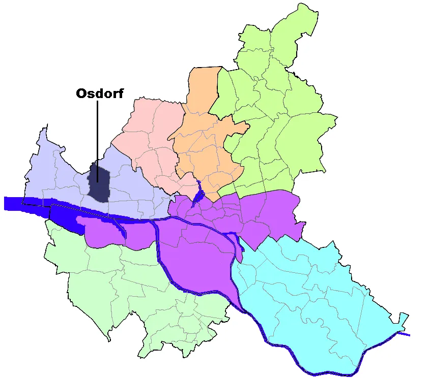 Location of the quarter Osdorf in Hamburg