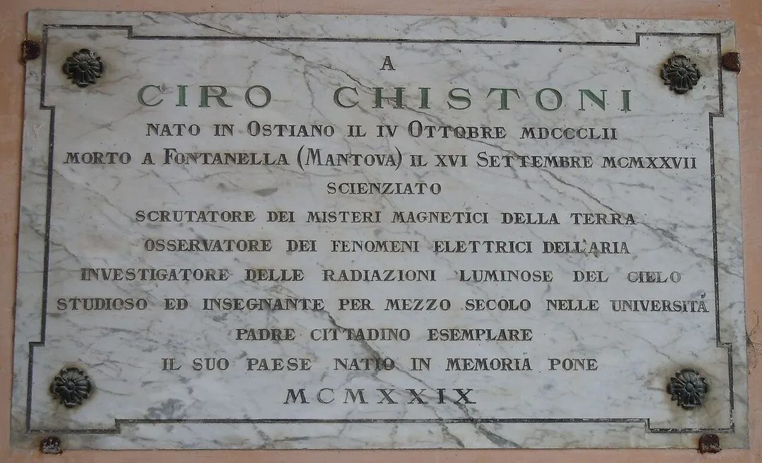 Ostiano, lapide a Ciro Chistoni.